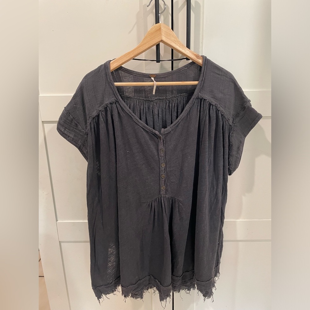 Free People Black Swing Tee